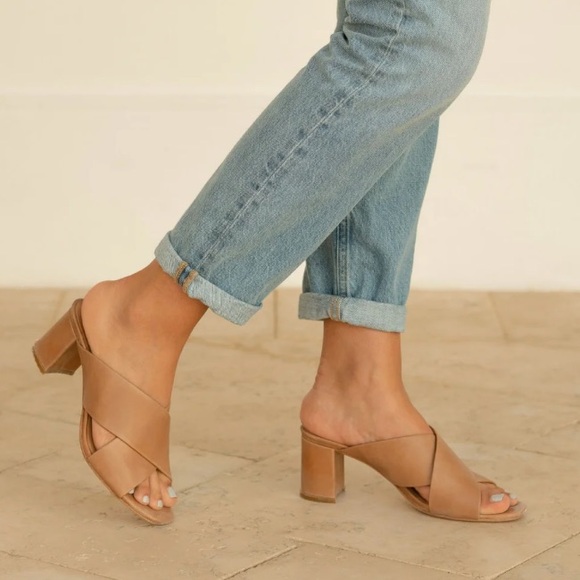 Nisolo Shoes - NEW IN BOX Nisolo Carina Cross Strap Mule in Almond, Size 7.5